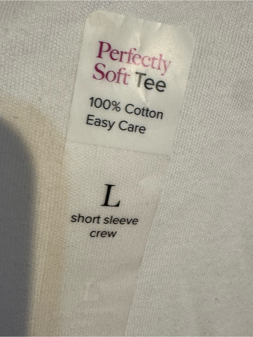 NWT   Kim Rogers White/White 100% Cotton/Easy Care Tee   LARGE   Bin#14 - Picture 3 of 4
